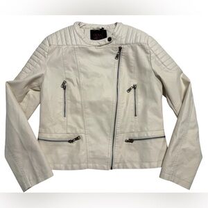 NWT Olivia Miller White Biker Jacket large